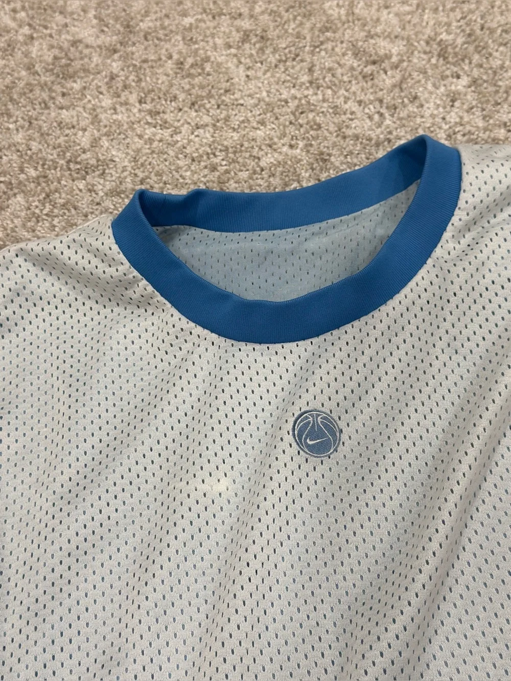 1990s / 00s y2k Retro Reversible Nike Blue Mesh Jersey Tank Top